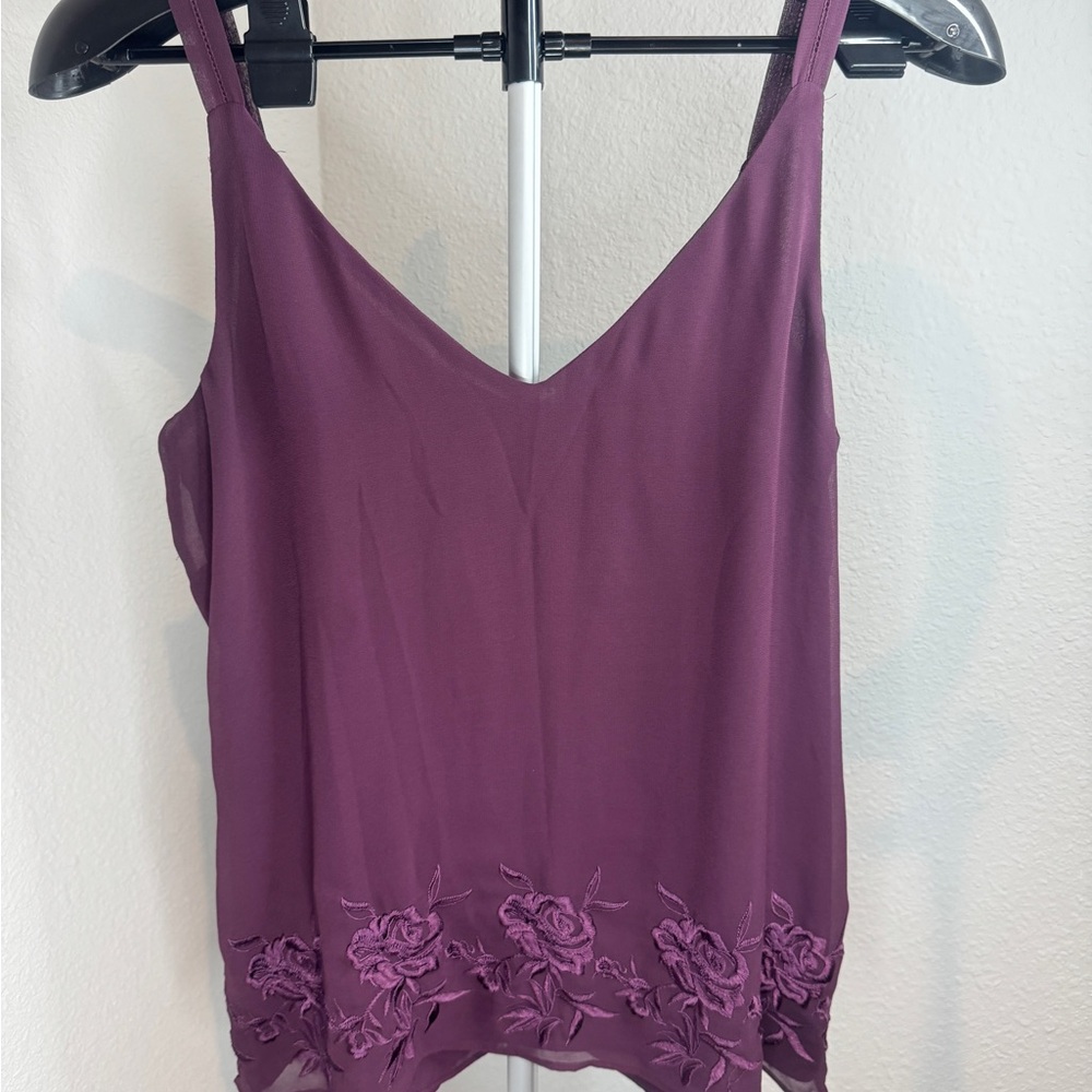 WHBM Embellished Purple Camisole Top Small (#242) - Picture 2 of 6
